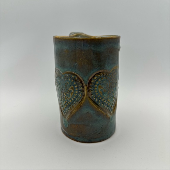 Dream Hand Made Green Glaze Golden Accents Ceramic Mug - Picture 3 of 6